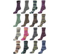 Sockenwolle Strumpfwolle Color 4-fädig 16Farben je 100g | Sockengarn 4-fach 16 verschiedene modische Farben - 420 m Lauflänge pro 100g, filzfrei superwash