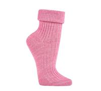 Socks4Fun 2 Paar weiche Wollsocken für Damen & Mädchen - aus Wolle & Alpakawolle - hautsympathisch, warm & bequem - mit doppeltem Umschlag (35-38 Rose')