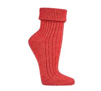 Socks4Fun 2 Paar weiche Wollsocken für Damen & Mädchen - aus Wolle & Alpakawolle - hautsympathisch, warm & bequem - mit doppeltem Umschlag (35-38 Beere)
