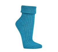 Socks4Fun 2 Paar weiche Wollsocken für Damen & Mädchen - aus Wolle & Alpakawolle - hautsympathisch, warm & bequem - mit doppeltem Umschlag (39-42 Blau)