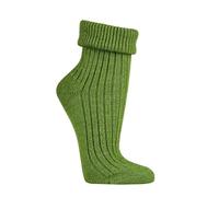 Socks4Fun 2 Paar weiche Wollsocken für Damen & Mädchen - aus Wolle & Alpakawolle - hautsympathisch, warm & bequem - mit doppeltem Umschlag (39-42 Grün)