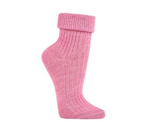Socks4Fun 2 Paar weiche Wollsocken für Damen & Mädchen - aus Wolle & Alpakawolle - hautsympathisch, warm & bequem - mit doppeltem Umschlag (39-42 Rose')