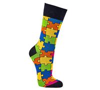 Socks4Fun Damen Jungen Mädchen Socken (2 Paar) witzig bunt 36-41 Puzzle