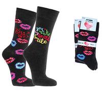 Socks4Fun Damen Jungen Mädchen Socken (2 Paar) witzig bunt 36-41 Smile