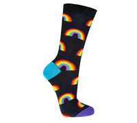 Socks4Fun Damen Jungen Mädchen Socken (2 Paar) witzig bunt 42-47 Regenbogen