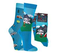 Socks4Fun Damen Mädchen Socken (2 Paar) witzig 42-47 Camping
