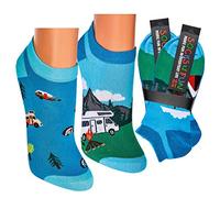Socks4Fun Damen Sneaker Socken (2 Paar) witzig 36-41 Camping