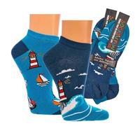 Socks4Fun Damen Sneaker Socken (2 Paar) witzig 36-41 Leuchtturm