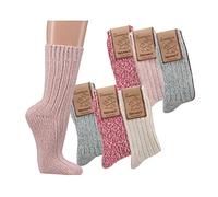 Socks4Fun Norwegersocken 3er-Teilung, Farbig für Damen wärmende Qualität Wintersocken-2218 (39-42, Blau, Rosa, Pink)