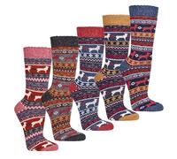 Socks4Fun Wollsocken I Damensocken (2 Paar) I Jungensocken I Freizeitsocken I Peru-Dessins I Socken I Wintersocken I Farbig I Bunte Gemusterte Strümpfe