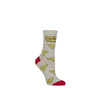 SockShop Damen Wonder Woman Baumwollsocken - 1 Paar Crew-Länge DC Comics Socken mit Superhelden-Design, Bequeme und Lustige Geschenkidee für Fans - UK Größe 4-8 Multi