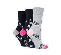 SockShop Gentle Grip Damen Fun Feet Socken Packung 3 Zebra-Leben 37-42