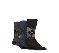 SockShop Gentle Grip Herren Gemustert und gestreift Socken Multipack von 3 Größen 39-45 (DE/NL/SE/PL, Numerisch, 39, 45, Regular, Regular, Argyle Rustic)