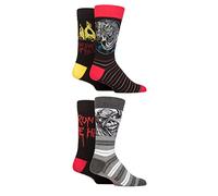 SockShop Herren Iron Maiden Exklusiv Geschenkbox Rockmusik and Schwermetall Baumwollsocken Packung mit 4 Number of the Beast 39-45