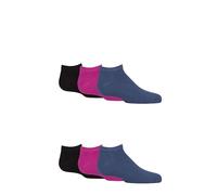 SockShop Kinder Bambus-Sneakersocken - Jungen & Mädchen, einfarbig, weich und atmungsaktiv mit glatten Zehennähten, 6 Paar, Multipack, Alter 1-14 Jahre, Schwarz, Denim, Pink, 8-12 Years