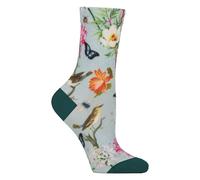 SockShop Socken Damen Mit Lustige Bunte Muster Atmungsaktiv Socken Mit Blumen Motiv Für Frauen (37-42, Blumen/Vögel)