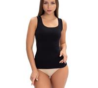 Sodacoda Damen Nahtloses Bauch-Weg Unterhemd - Starke Kompression für Bauch und Taille - Shapewear, Formwäsche, Mieder, Camisole (Schwarz XL)