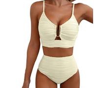 sodeber Badeanzüge Mit Hoher Taille, Plissierter Badeanzug, Zweiteilige Badebekleidung, Damen Schwimmkostüm Set