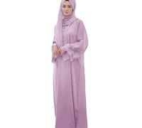 sodeber Kaftans Mit Hijab Schals, Kaftans Abaya Kleid in Voller Länge, Islamischer Kaftan, Langer Blumendruck, Damen