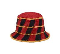 sodeber Sonnenfester Häkelhut für Damen, Frühling, Pendeln, Camping, Angler mit Streifenmuster für Freundin, Rot und Schwarz gestreift 3, M