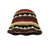 sodeber Sunproof Häkel Eimerhut Für Damen, Frühling, Pendeln, Camping, Fischermütze Mit Streifenmuster, Für Freundin