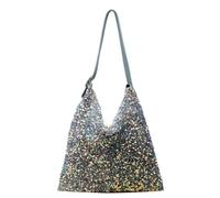 SOESFOUFU Damen Umhängetasche mit Pailletten aus Pu Blau, Modisch | Kreative Schultertasche für Frauen, Handliche Aufbewahrung für Kleinteile, Lässiger Stil