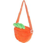 SOESFOUFU Karotten in Orange mit Langem Schultergurt aus Velours Umhängetasche Handliche Plüschtasche Niedliches Gemüse Design für Mädchen für Alltag und Freizeit