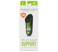 Sof Sole Women's Plantar Fascia Support 3/4 Length Insole, Black, 5-11