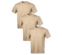 SOFFE Herren-Militär-T-Shirt aus Polyester-Baumwoll-Mischgewebe, 3er-Pack, Sand, XL