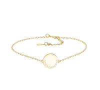 Sofia Milani - Damen Armband 925 Silber - vergoldet/golden mit Zirkonia Steinen - Kreis Anhänger - B0345