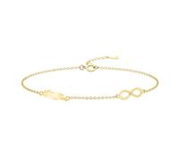 Sofia Milani - Damen Armband 925 Silber - vergoldet/golden - Unendlich Infinity Feder Anhänger - B0357