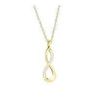 Sofia Milani - Damen Halskette 925 Silber - vergoldet/golden - mit Zirkonia Steinen - Unendlich Infinity Anhänger - N0758