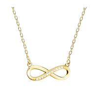 Sofia Milani - Damen Halskette 925 Silber - vergoldet/golden - mit Zirkonia Steinen - Unendlich Infinity Anhänger - N0761