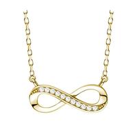 Sofia Milani - Damen Halskette 925 Silber - vergoldet & mit Zirkonia Steinen - Unendlich Infinity Anhänger - N0247