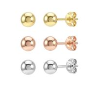 Sofia Milani - Damen Ohrringe 3er Set 925 Silber - vergoldet/golden - Kugel Ohrstecker - BeYou Kollektion