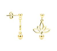 SOFIA MILANI - Damen Ohrringe 925 Silber - vergoldet/golden - Lotus Kugel Blumen Ohrstecker - E1786