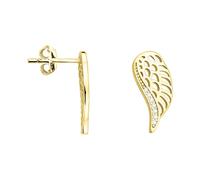 SOFIA MILANI - Damen Ohrringe 925 Silber - vergoldet/golden & mit Zirkonia Steinen - Flügel Engel Ohrstecker - E1852