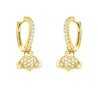 SOFIA MILANI - Damen Ohrringe 925 Silber - vergoldet/golden & mit Zirkonia Steinen - Herz Creole - E2303