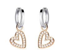 SOFIA MILANI - Damen Ohrringe 925 Silber - vergoldet/golden & mit Zirkonia Steinen - Herz Creole - E2514