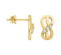 SOFIA MILANI - Damen Ohrringe 925 Silber - vergoldet/golden & mit Zirkonia Steinen - Unendlich Infinity Ohrstecker - E1310