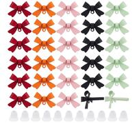 SOFPLATE 40 Stück Ohrstecker Mit Schleife 5 Farben Rote Ohrringe Mit Ohrmuttern In Schwarz Und Rosa Bunte Schleife Aus Legierung 925 Ohrstecker Aus Sterlingsilber Zur Schmuckherstellung Ohrringe DIY B