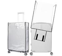 SOFPLATE Transparente Kofferschutzhülle Transparente Koffer Abdeckungen 24 Zoll Schwarz Transparent Wasserdicht Staubdicht Koffer Schutzhülle Für Rollkoffer Mit TSA Zulassung Für Reisen Mit Flugzeug