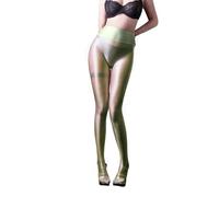SOFSOT Ultra-transparente Trainingsleggings Glänzende Strumpfhosen für Damen Taillenkontrolle Bauchkontrolle Glanz-Strumpfhosen Röhre für Damen, grün, M