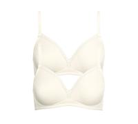 Soft-BH LISCA "2er Pack Soft BH Ines", Damen, Gr. 80, Cup D, beige (cream), Stoff, Obermaterial: 95% Baumwolle CO. 5% Elasthan EL., BHs Soft-BH (42395719-80) cream
