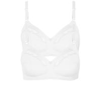 Soft-BH LISCA "2er Pack Soft BH Manja", Damen, Gr. 100, Cup D, weiß, Spitze, Obermaterial: 100% Baumwolle CO., BHs Soft-BH (49685404-100) weiß