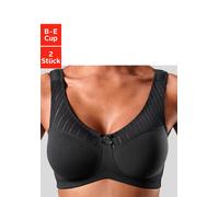 Soft-BH NUANCE, Damen, Gr. 90, Cup B, schwarz-weiß (weiß, schwarz), Jersey, Obermaterial: 85% Baumwolle, 10% Polyamid, 5% Elasthan, BHs Soft-BH, ohne Bügel, mit schickem Streifenmaterial (851372-90) w