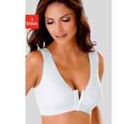 Soft-BH PETITE FLEUR "Comfort Day & Night Bra", Damen, Gr. 80, Cup B/C/D, weiß (2xweiß, puder), Obermaterial: 57% Baumwolle, 38% Polyester, 5% Elasthan, Basic, BHs Soft-BH, ohne Bügel mit Vorderversch