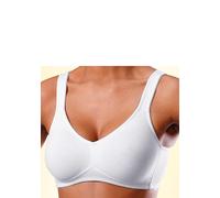 Soft-BH PETITE FLEUR, Damen, Gr. 105, Cup D, schwarz (schwarz, weiß), Trikot, Obermaterial: 95% Baumwolle, 5% Elasthan, BHs Soft-BH, ohne Bügel, aus weicher Baumwolle (541125-105) schwarz, weiß