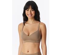 Soft-BH SCHIESSER "Unique Micro", Damen, Gr. 80, Cup A, beige (309, nougat), Single Jersey, Obermaterial: 70% Polyamid, 30% Elasthan, bequem, BHs Soft-BH, mit Schale, verstellbare Träger, elastische W