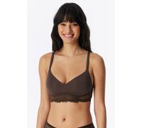 Soft-BH SCHIESSER "Unique Premium", Damen, Gr. 85, Cup A, 330, deep braun, Single Jersey, Obermaterial: 85% Modal, 15% Elasthan, BHs Soft-BH, feminine Spitze am Unterbrustband (59974040-85) 330, deep